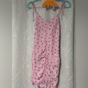 Hollister Pink Floral Ruched Dress